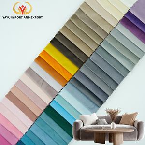 도매 OEM 가구 실내 장식 직물 고급 일반 소파 직물 단색 벨벳 직물 소파 용 - Product Image 1