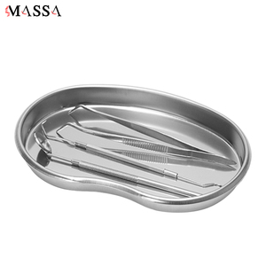 MASSA Bol de rein en acier inoxydable de qualité supérieure Plat incurvé pour médecins et tatoueurs Outil de maquillage permanent Plateaux de placement - Product Image 1