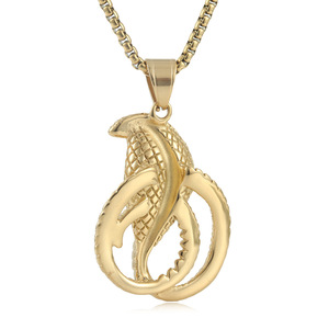 Collier pendentif Cobra en acier inoxydable pour homme, chaîne animale 3.0*60cm, chaîne de perles carrées, bijoux de mode - Product Image 2