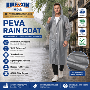 Custom Logo REACH Certified EVA Windproof <strong>Breathable</strong> Lightweight <strong>Waterproof</strong> Reusable Adult Rain for OEM Camping Hiking - Product Image 1