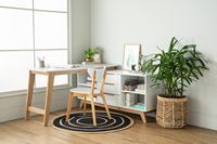 Meuble de rangement ergonomique réversible en forme de L Nuhoom 124057, design classique moderne, plateau en panneau stratifié, pieds en métal, 3 tiroirs, grand meuble de rangement pour la maison