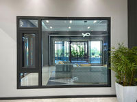 Ventanas Abatibles de Tres Paneles de Aleación de Aluminio, Vidrio Templado, Malla de Acero Inoxidable, Función Moderna a Prueba de Viento, Uso Doméstico, Energy Star