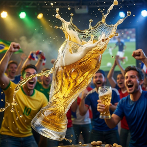 Mug à bière en verre grande capacité, style trophée de <span class=keywords><strong>football</strong></span>, pour fêtes de foot, célébrations des fans et toast de victoire - Product Image 1