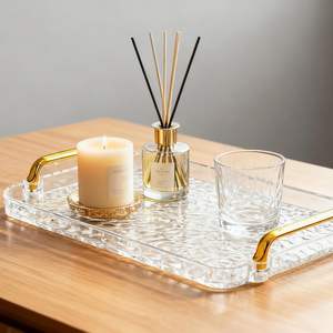 Clear Plastic Organizer <b>Tray</b> with Handle for <b>Drawer</b> and Countertop Storage | Wholesale Available - Product Image 4