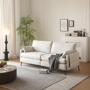 Asiento profundo nórdico, <span class=keywords><strong>sofá</strong></span> de nube blanca de <span class=keywords><strong>2</strong></span> <span class=keywords><strong>plazas</strong></span> con <span class=keywords><strong>2</strong></span> reposabrazos, almohadas, asiento de amor para sala de estar, dormitorio, oficina, apartamento - Product Image 4