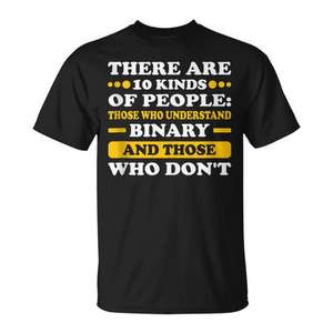 Camiseta Binary IT Specialists: 10 tipos de personas que entienden lo binario y quienes no lo hacen. - Product Image 1