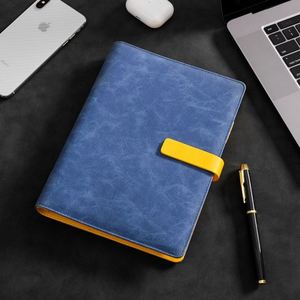 Carnet à spirales en cuir PU haut de gamme A5/B5 avec fermeture magnétique, classeur à 6 anneaux pour bureau, 100 feuilles, agenda - Product Image 2