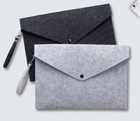 Offre spéciale, sac à documents en feutre avec deux poignées, bouton, sac enveloppe en feutre extensible avec logo personnalisé imprimé en gros