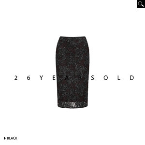 26YEARSOLD オリジナルエレガントスカートブラックヴィンテージスパンコール付きミッドハイウエストボディコン女性用スカートパーティー日常着用 32003-1 - Product Image 2