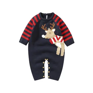 Good Price Baby Knitted Long Sleeves Rompers The Frist Christmas Gift For Baby Unseix Boys And Girls 82W1503