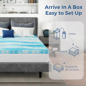 3 इंच जेल की मेमोरी फोम गद्दा टॉपर | गर्भाशय-हमें प्रमाणित शीतलन बेड टॉपर, दबाव राहत समर्थन, नीला - Product Image 4