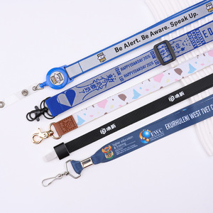 Lanière de téléphone promotionnelle personnalisée avec logo imprimé en polyester, lanière recyclable en sangle REPT, porte-badge d'identification, sangle de cou - Product Image 2