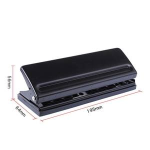 穴あけパンチ A5/A6/A7 バインダー用 ブラックメタル 6穴 手動式 0.6mm穴 10枚 80gsm対応 リフィル用 - Product Image 1