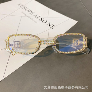 Gafas de Sol Punk Metal Wind 1791 para Hombre y Mujer, Anillo de Hierro con Cadena de Diamantes, Gafas de Sol con Pedrería Ins 2022 - Product Image 6