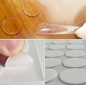 Adhesivo transparente extraíble, alfombrilla de nano gel redonda de doble cara transparente reutilizable para pared, metal, vidrio, cerámica, Woo