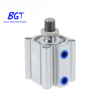 Cylindre pneumatique compact CDQ2B 50-30DZ, double action, cylindre fin en aluminium pour équipement d'automatisation industrielle