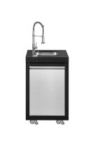 Ensemble de cuisine extérieure personnalisé avec barbecue, évier et réfrigérateur pour les fêtes de famille