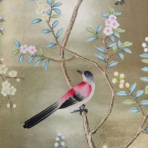 <span class=keywords><strong>Papel</strong></span> <span class=keywords><strong>Tapiz</strong></span> Mural Floral con Hojas Doradas en 3D Pintado a Mano Personalizado, Decoración de <span class=keywords><strong>Pared</strong></span> de Lujo China <span class=keywords><strong>para</strong></span> Dormitorio, Sala de Estar y Comedor - Product Image 1