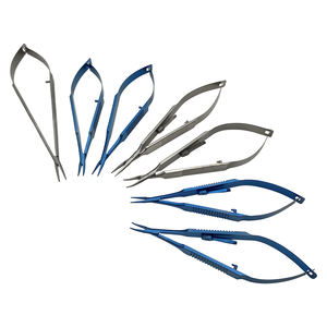 Pemegang jarum otomatis jarum pemegang jarum Forceps instrumen oftalmik lurus melengkung Titanium/baja tahan karat - Product Image 1