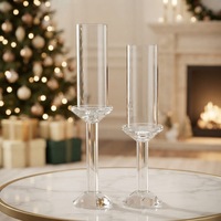 Ensemble de bougeoirs en cristal élégants, modernes et romantiques, très demandés, pour centre de table transparent, décoration intérieure, mariage, Saint-Valentin, fête