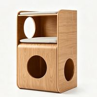 Nid pour chat en bois massif avec design amovible et lavable, respirant et avec rangement pour chats