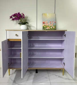 Mueble Zapatero Moderno de Madera Blanco para Entrada, Consola de Almacenamiento Independiente, Organizador de Pasillo - Product Image 6