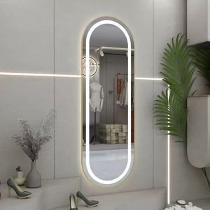 <span class=keywords><strong>Miroir</strong></span> de salle de bains intelligent avec écran tactile anti-buée pour <span class=keywords><strong>baignoire</strong></span> murale intelligente avec éclairage ovale de luxe à cadre gris à LED - Product Image 2