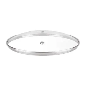 OEM Cookware Clear 20cm G Type Tempered Glass Lid Pot Cover Lid With Stainless Steel Rim