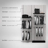 Système d'affichage mural universel, présentoir modulaire pour vêtements, étagère à rail perforé pour magasin de vêtements