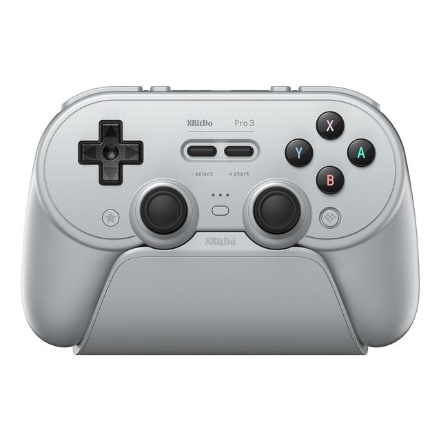 8BitDo Pro 3 Wired Gamepad TMR Joysticks Pro Back Buttons Swappable ABXY Buttons Wireless 2.4GHz Game Handle with Charging Dock