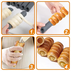 Moule de cuisson en silicone DIY antiadhésif pour rouleaux de crème, croissants, cornets, tubes danois et pâtisseries - Product Image 4