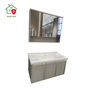 Modern smart storage mirror cabinet with integrated heat bending white washbasin hanging cabinet defogger function - Product Image 2
