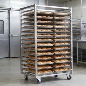 Troli Rak Pendingin Baja Anti Karat 15 Tingkat dengan Jaring Kawat untuk Roti, Kue, dan <span class=keywords><strong>Display</strong></span> Pastry di Oven Bakery - Product Image 1