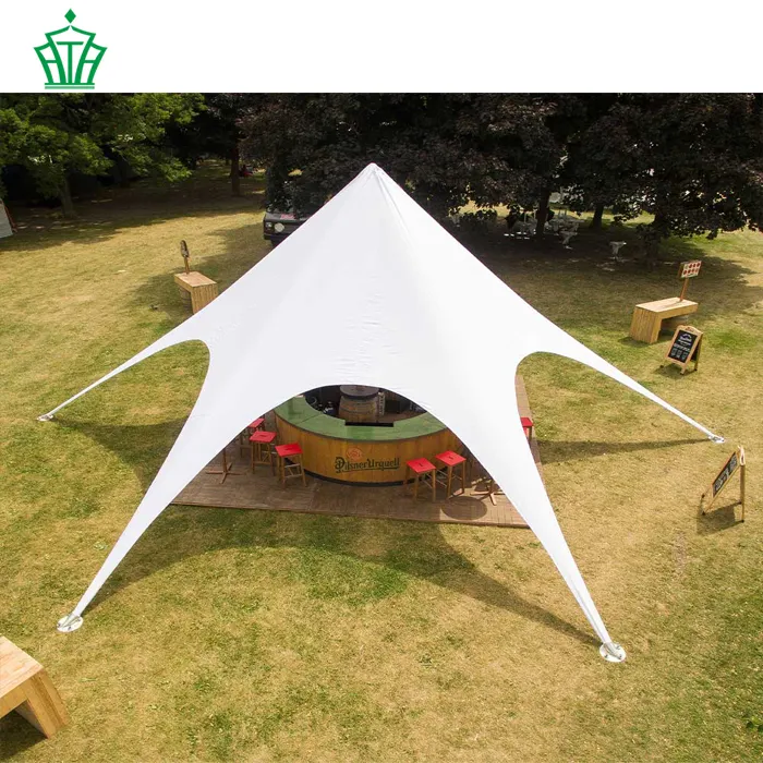 Toldo de estrella de tensión de un solo polo, carpas de araña, Marquees de sombra, fabricante de 8m