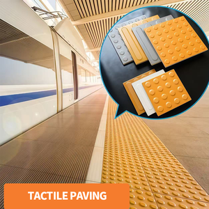 Tuile tactile extérieure de pavage de goujon de bande d'indicateur de 30x30cm tuile tactile de force industrielle pour des trottoirs - Product Image 3