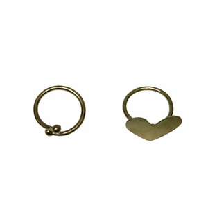 Bagues en laiton plaqué or de haute qualité, couleur or, forme cœur, style antique, unisexe, pour fêtes, mariages et anniversaires - Product Image 2