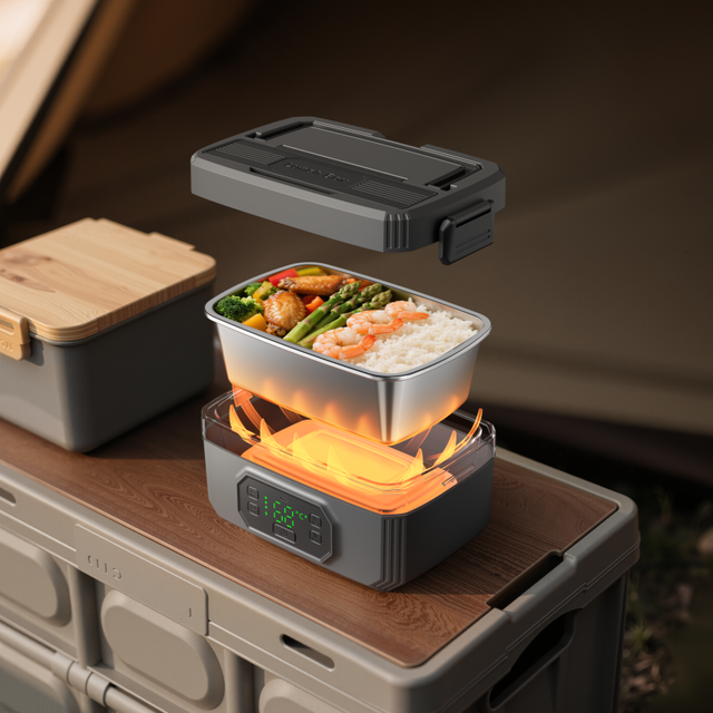 Factory Outlet 1.2L Smart USB-charging Insulated Lunch Box Portable Travel Self-heating Food Container