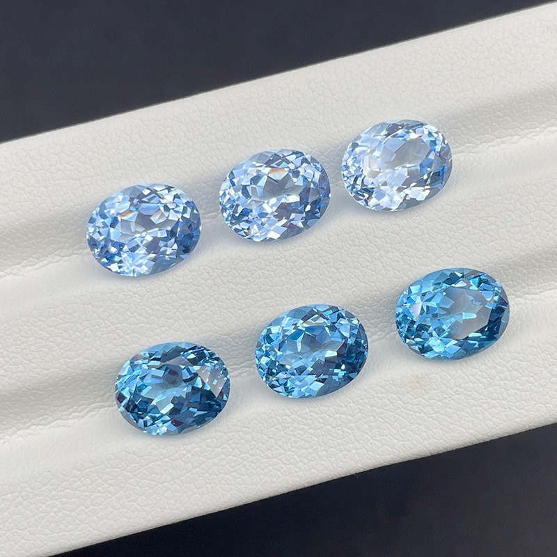 Blue oval cut