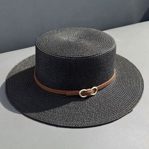 <b>Flat</b> Top Bowler <b>Hat</b> Wholesale Beach Straw Boater <b>Hat</b> for Women Summer Straw - Product Image 3