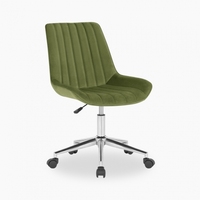 Chaise de bureau à carreaux Taylor, mousse en velours vert