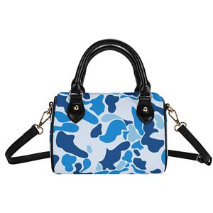 Sac à main en cuir PU personnalisé sur commande, imprimé camouflage rose fluo, sac fourre-tout pour femme, sac de voyage à fermeture éclair motif nuage camouflage - Product Image 5