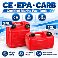 Nouveau réservoir de carburant marin en HDPE vierge de 12L et 24L avec indicateur de niveau de carburant mécanique CE EPA CARB pour moteur hors-bord