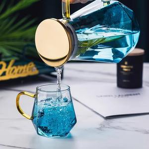 Jarra de agua fría con diseño de diamante, de vidrio de borosilicato de alta resistencia al calor, para uso doméstico. - Product Image 4