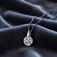 Collier en argent pur S925 avec moissanite couleur D VVS1 certifiée GRA, pendentif mixte, bijoux pour femme, cadeau