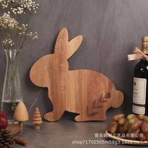 Bandeja de madera de acacia Pengzhan para conejos, 30x25cm, bandeja decorativa para servir frutas para la sala de estar - Product Image 3