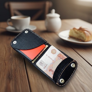 Vintage Open Bifold <b>RFID</b> <b>Blocking</b> Short <b>Wallet</b> Genuine Cow Leather Coin Purse Simple Portable Card Holder Nylon Lining Thread 7 - Product Image 6