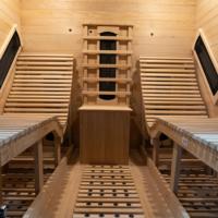 Sauna extérieur de luxe pour 2 personnes, fauteuil inclinable de luxe en bois de pruche massif, infrarouge lointain, garantie 1 an