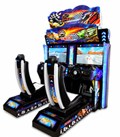 Machine de jeu vidéo de course automobile à monnayeur Lechuang, construction en métal, plastique et acrylique, langue anglaise, garantie 1 an