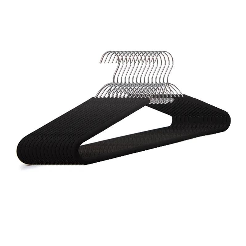 New style space saving sponge foam coating boutiques thick black metal hangers