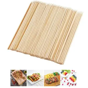 Export Standard 60cm Biodegradable China Bulk Bamboo Skewers BBQ Kebab Grill Long Sticks For Camping Marshmallow Stick